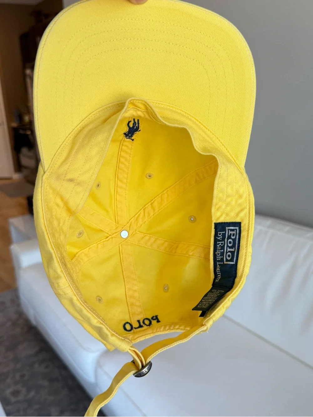💯 Authentic “UNISEX” Yellow Polo by Ralph Lauren w/ Navy Pony Logo Cap (Vintage)
